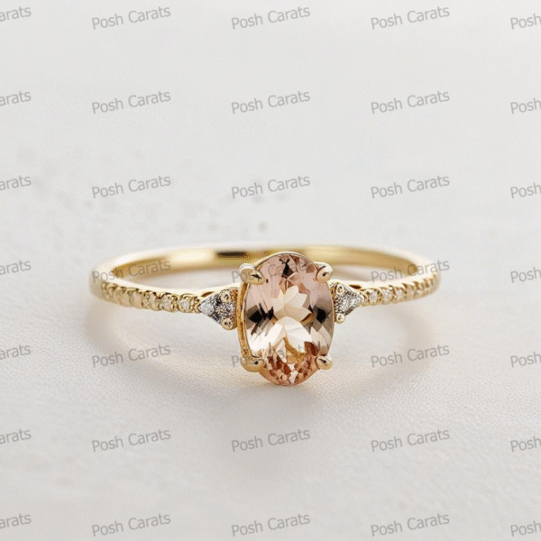 Morganite Ring – Peach-Pink Gemstone in 14K Gold or Sterling Silver | Posh Carats