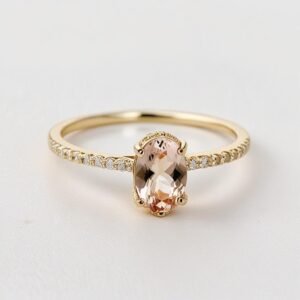 Morganite Ring – Peach-Pink Gemstone in 14K Gold or Sterling Silver | Posh Carats