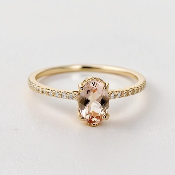Morganite Ring – Peach-Pink Gemstone in 14K Gold or Sterling Silver | Posh Carats