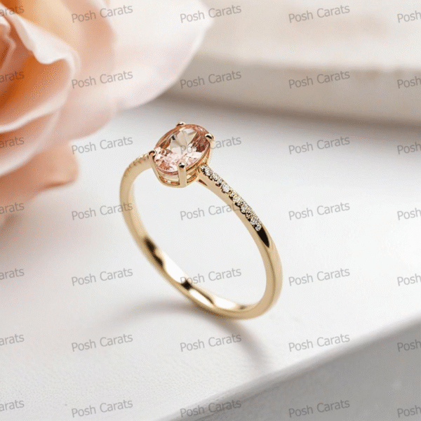 Morganite Ring – Peach-Pink Gemstone in 14K Gold or Sterling Silver | Posh Carats