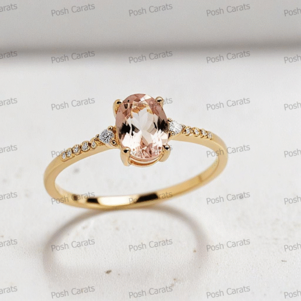 Morganite Ring – Peach-Pink Gemstone in 14K Gold or Sterling Silver | Posh Carats
