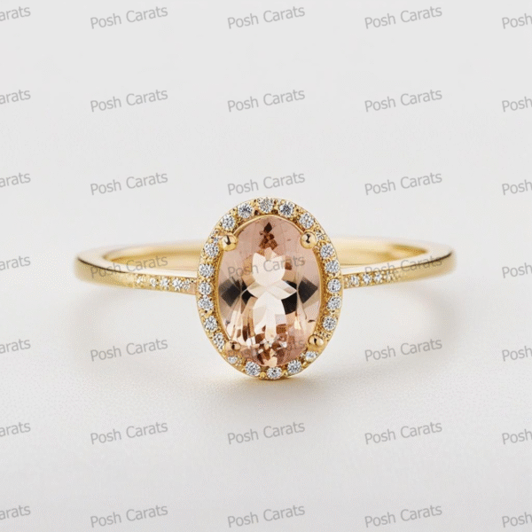 Morganite Ring – Peach-Pink Gemstone in 14K Gold or Sterling Silver | Posh Carats