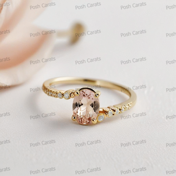 Morganite Ring – Peach-Pink Gemstone in 14K Gold or Sterling Silver | Posh Carats