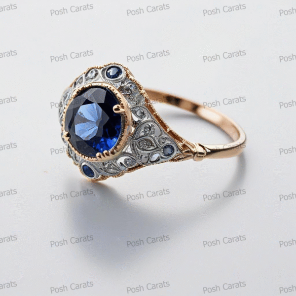 Natural Blue Sapphire Engagement Ring - Timeless 14k Gold Jewelry for Women