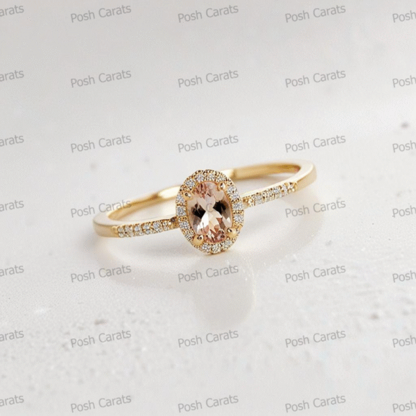 Morganite Ring – Peach-Pink Gemstone in 14K Gold or Sterling Silver | Posh Carats