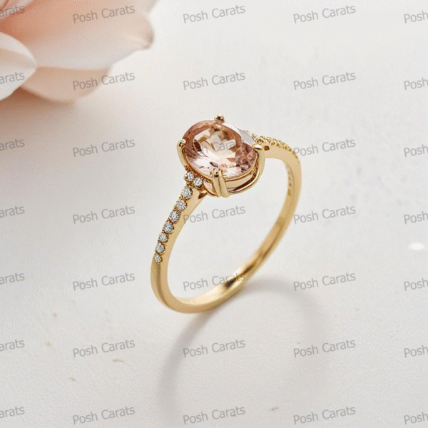 Morganite Ring – Peach-Pink Gemstone in 14K Gold or Sterling Silver | Posh Carats
