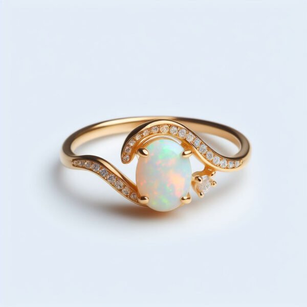 Natural Ethiopian Opal Ring 14k Gold Engagement rings by Posh Carats (Copy)