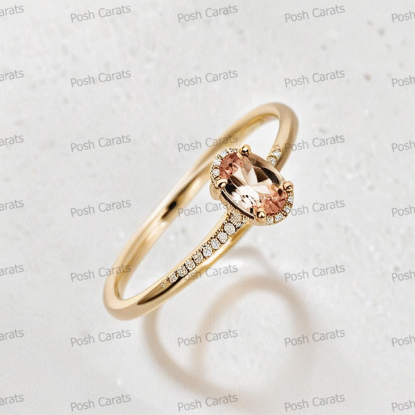 Morganite Ring – Peach-Pink Gemstone in 14K Gold or Sterling Silver | Posh Carats