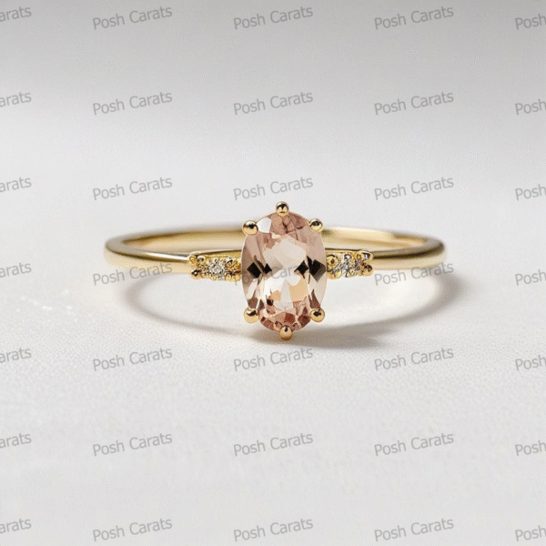 Morganite Ring – Peach-Pink Gemstone in 14K Gold or Sterling Silver | Posh Carats