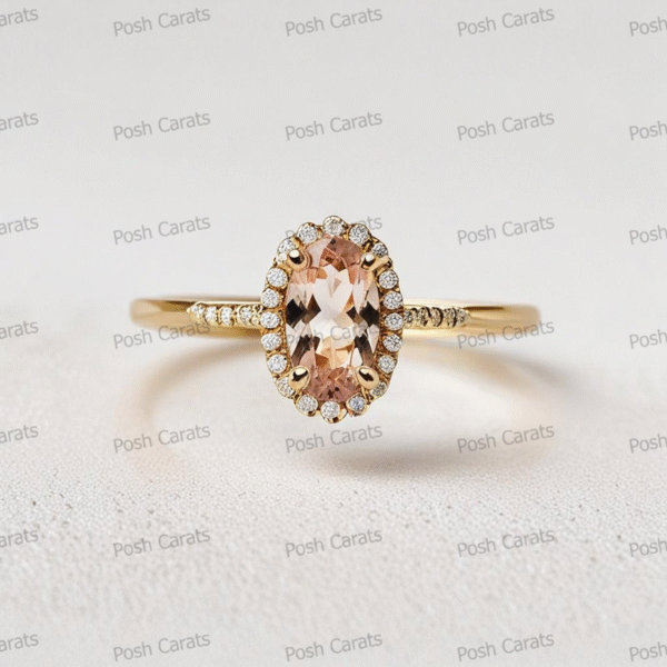 Morganite Ring – Peach-Pink Gemstone in 14K Gold or Sterling Silver | Posh Carats