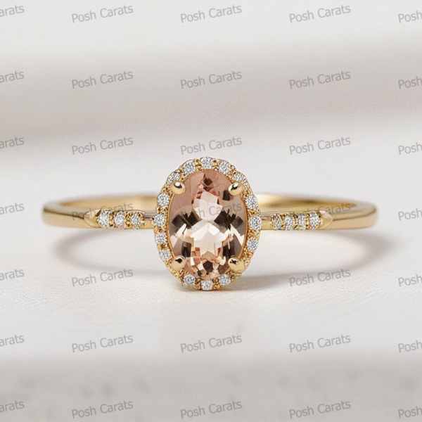 Morganite Ring – Peach-Pink Gemstone in 14K Gold or Sterling Silver | Posh Carats