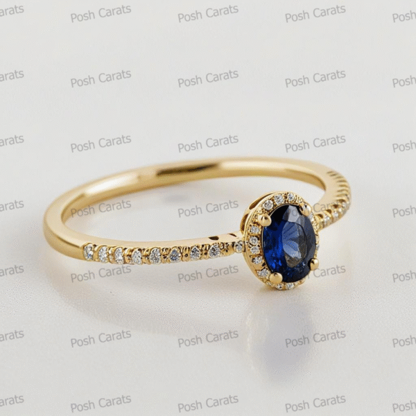 Natural Blue Sapphire Engagement Ring - Timeless 14k Gold Jewelry for Women