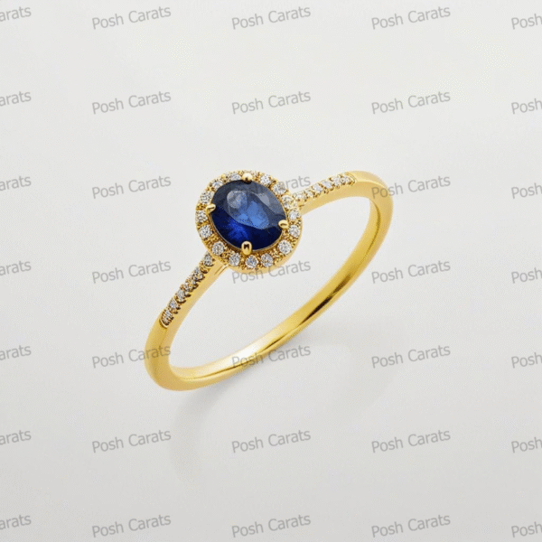Natural Blue Sapphire Engagement Ring - Timeless 14k Gold Jewelry for Women