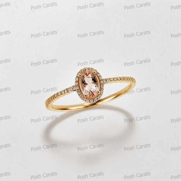 Morganite Ring – Peach-Pink Gemstone in 14K Gold or Sterling Silver | Posh Carats