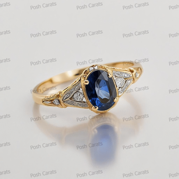 Natural Blue Sapphire Engagement Ring - Timeless 14k Gold Jewelry for Women