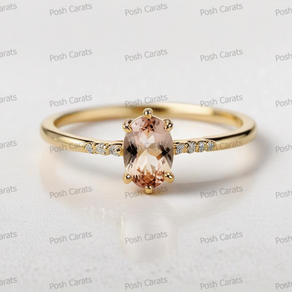 Morganite Ring – Peach-Pink Gemstone in 14K Gold or Sterling Silver | Posh Carats