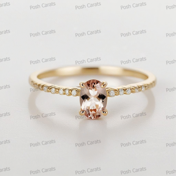 Morganite Ring – Peach-Pink Gemstone in 14K Gold or Sterling Silver | Posh Carats