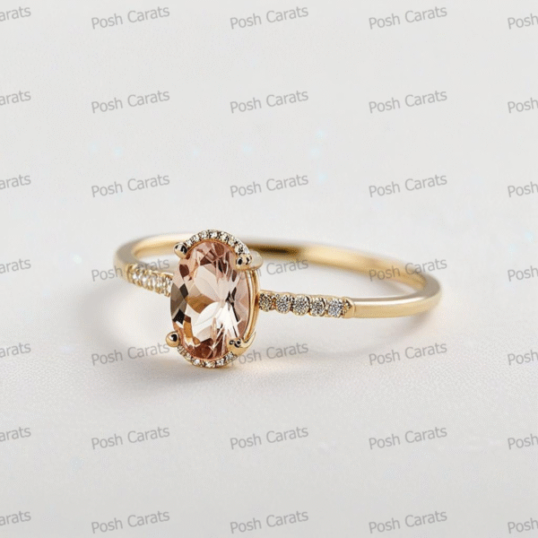 Morganite Ring – Peach-Pink Gemstone in 14K Gold or Sterling Silver | Posh Carats