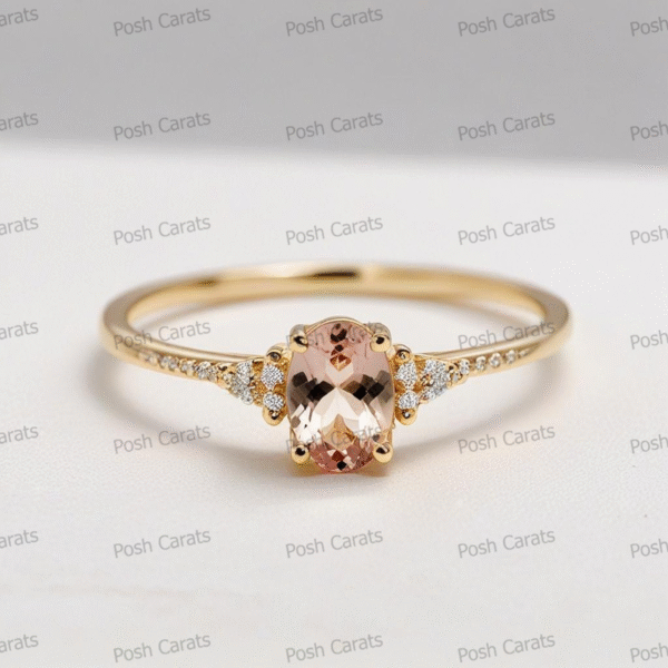 Morganite Ring – Peach-Pink Gemstone in 14K Gold or Sterling Silver | Posh Carats