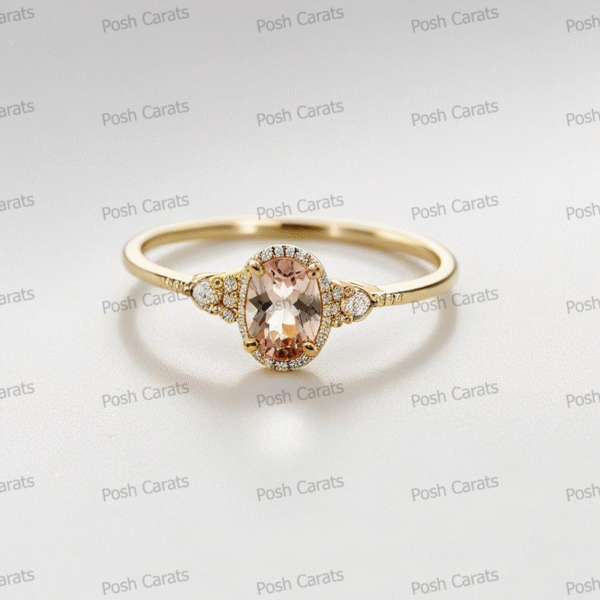 Morganite Ring – Peach-Pink Gemstone in 14K Gold or Sterling Silver | Posh Carats