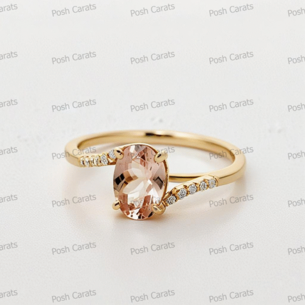 Morganite Ring – Peach-Pink Gemstone in 14K Gold or Sterling Silver | Posh Carats