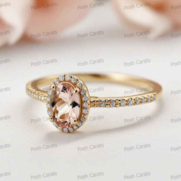 Morganite Ring – Peach-Pink Gemstone in 14K Gold or Sterling Silver | Posh Carats