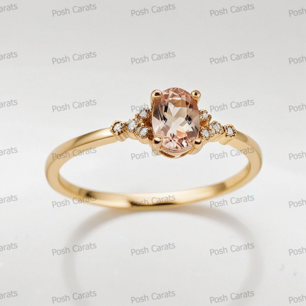 Morganite Ring – Peach-Pink Gemstone in 14K Gold or Sterling Silver | Posh Carats