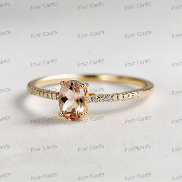 Morganite Ring – Peach-Pink Gemstone in 14K Gold or Sterling Silver | Posh Carats