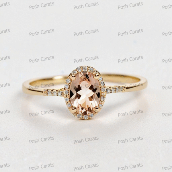 Morganite Ring – Peach-Pink Gemstone in 14K Gold or Sterling Silver | Posh Carats
