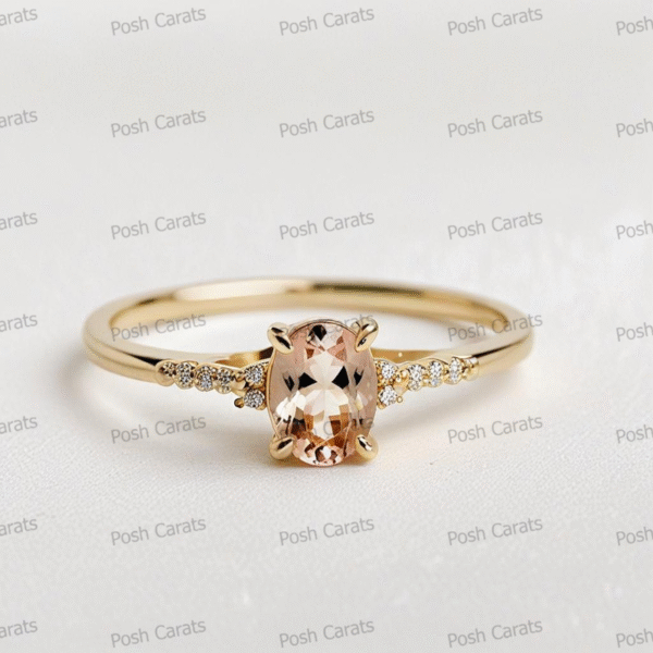Morganite Ring – Peach-Pink Gemstone in 14K Gold or Sterling Silver | Posh Carats
