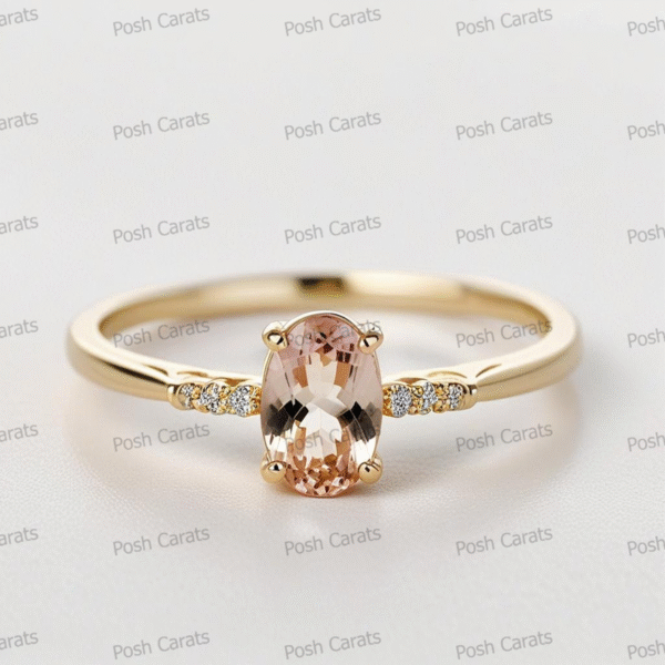 Morganite Ring – Peach-Pink Gemstone in 14K Gold or Sterling Silver | Posh Carats