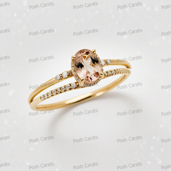 Morganite Ring – Peach-Pink Gemstone in 14K Gold or Sterling Silver | Posh Carats