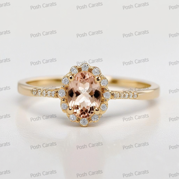 Morganite Ring – Peach-Pink Gemstone in 14K Gold or Sterling Silver | Posh Carats