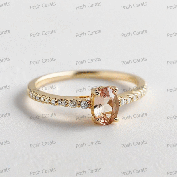 Morganite Ring – Peach-Pink Gemstone in 14K Gold or Sterling Silver | Posh Carats