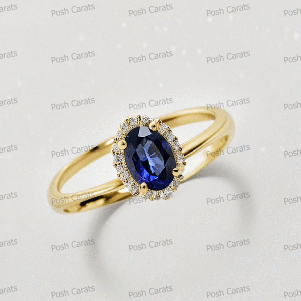 Natural Blue Sapphire Engagement Ring - Timeless 14k Gold Jewelry for Women