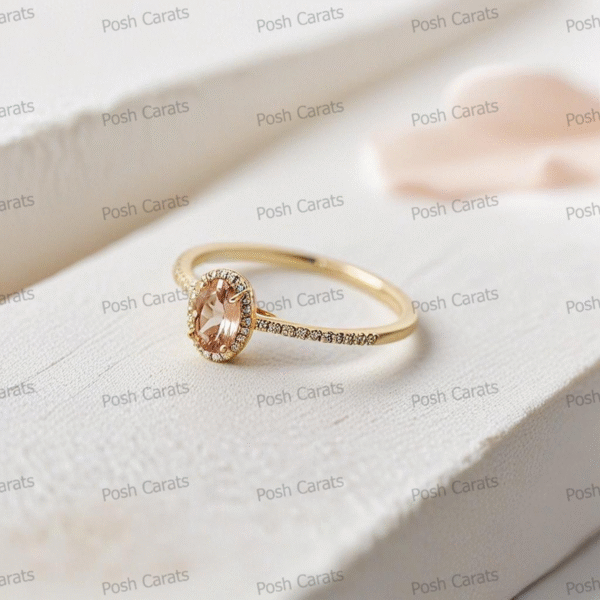 Morganite Ring – Peach-Pink Gemstone in 14K Gold or Sterling Silver | Posh Carats