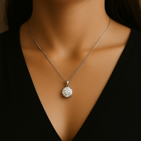 8K gold moissanite pendant by Posh Carats