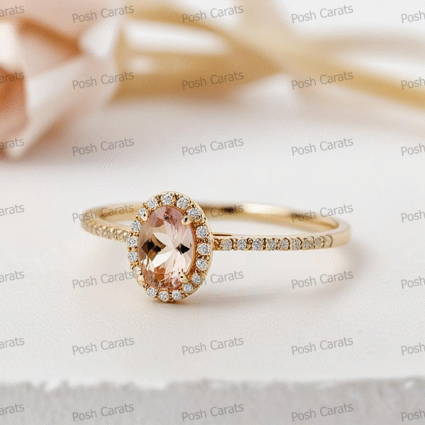 Morganite Ring – Peach-Pink Gemstone in 14K Gold or Sterling Silver | Posh Carats