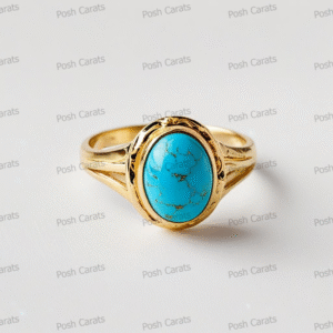 Posh Carats 14K Gold Turquoise Ring – Handmade Gemstone Jewelry for Women
