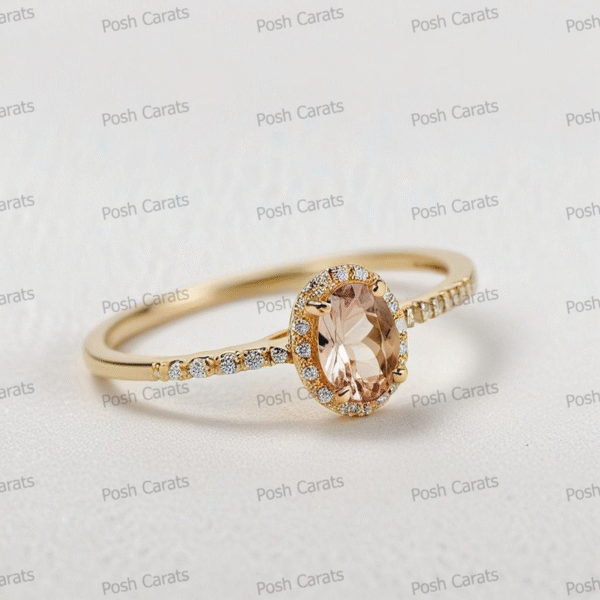 Morganite Ring – Peach-Pink Gemstone in 14K Gold or Sterling Silver | Posh Carats