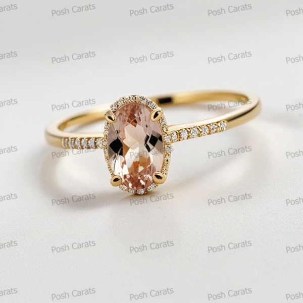 Morganite Ring – Peach-Pink Gemstone in 14K Gold or Sterling Silver | Posh Carats