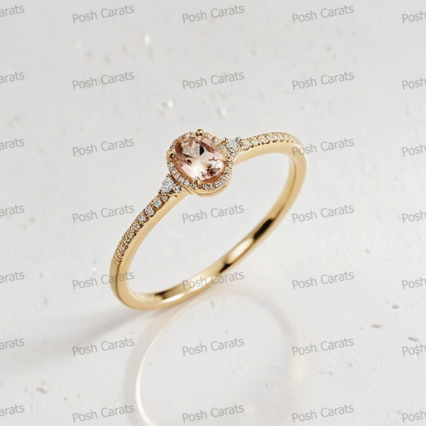 Morganite Ring – Peach-Pink Gemstone in 14K Gold or Sterling Silver | Posh Carats