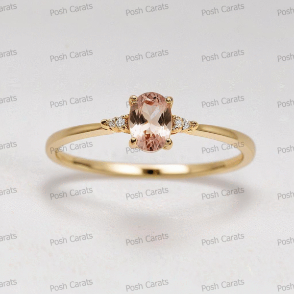 Morganite Ring – Peach-Pink Gemstone in 14K Gold or Sterling Silver | Posh Carats