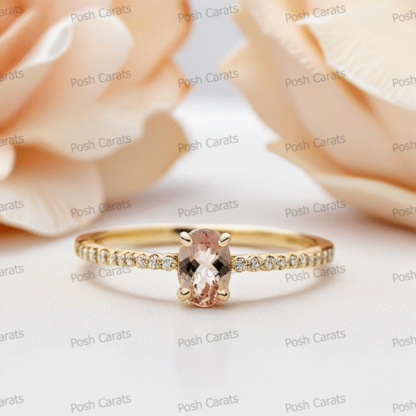 Morganite Ring – Peach-Pink Gemstone in 14K Gold or Sterling Silver | Posh Carats