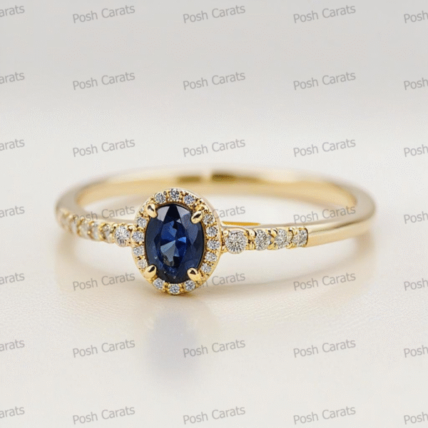 Natural Blue Sapphire Engagement Ring - Timeless 14k Gold Jewelry for Women