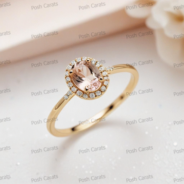 Morganite Ring – Peach-Pink Gemstone in 14K Gold or Sterling Silver | Posh Carats