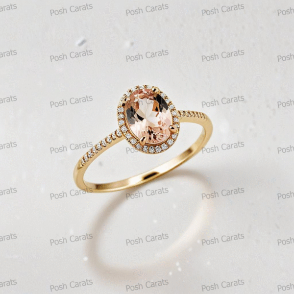 Morganite Ring – Peach-Pink Gemstone in 14K Gold or Sterling Silver | Posh Carats