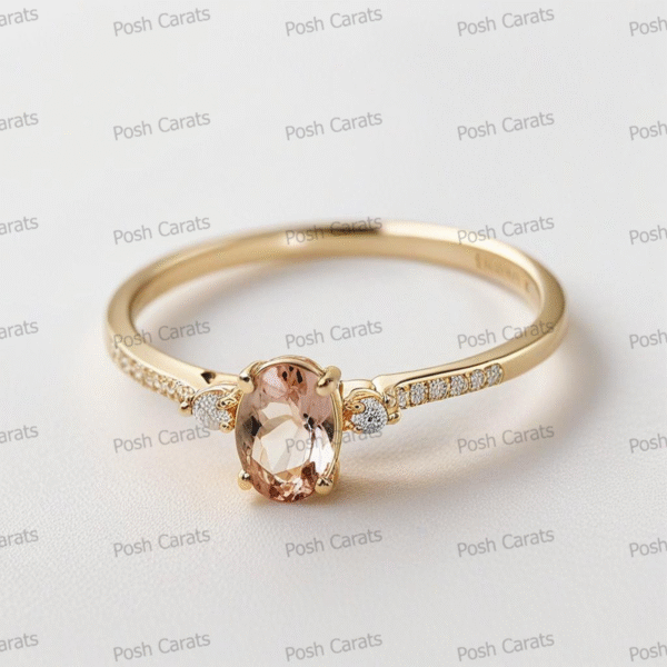 Morganite Ring – Peach-Pink Gemstone in 14K Gold or Sterling Silver | Posh Carats