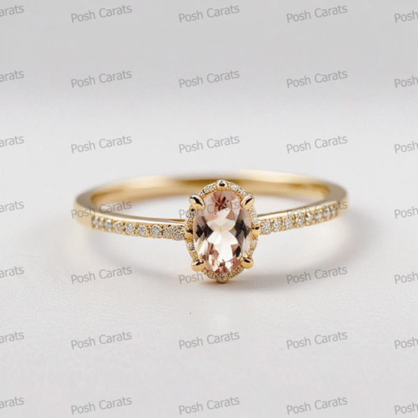 Morganite Ring – Peach-Pink Gemstone in 14K Gold or Sterling Silver | Posh Carats