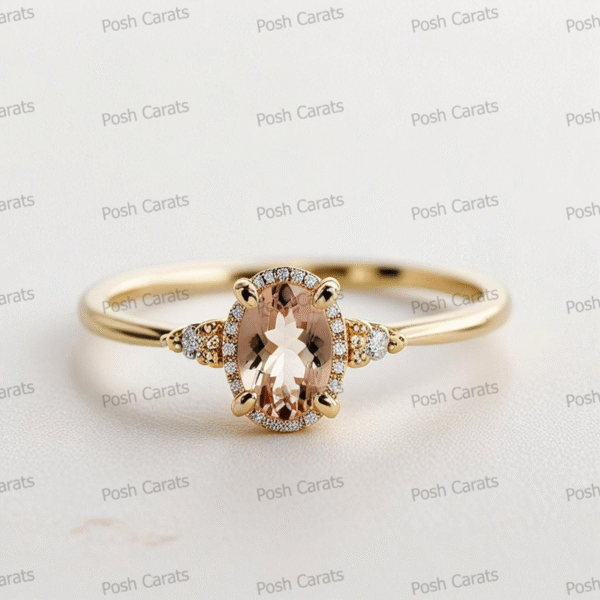 Morganite Ring – Peach-Pink Gemstone in 14K Gold or Sterling Silver | Posh Carats